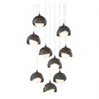 Hubbardton Forge Brooklyn 9-Light Double Shade Pendant in Natural Iron, Opal Glass (GG) 131105-1081
