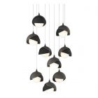 Hubbardton Forge Brooklyn 9-Light Double Shade Pendant in Natural Iron, Opal Glass (GG) 131105-1083