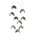 Hubbardton Forge Brooklyn 9-Light Double Shade Pendant in Vintage Platinum, Opal Glass (GG) 131105-1099