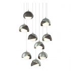 Hubbardton Forge Brooklyn 9-Light Double Shade Pendant in Vintage Platinum, Opal Glass (GG) 131105-1100