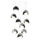 Hubbardton Forge Brooklyn 9-Light Double Shade Pendant in Vintage Platinum, Opal Glass (GG) 131105-1101