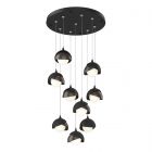 Hubbardton Forge Brooklyn 9-Light Double Shade Pendant in Black, Opal Glass (GG) 131105-1039