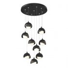 Hubbardton Forge Brooklyn 9-Light Double Shade Pendant in Black, Opal Glass (GG) 131105-1040