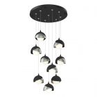 Hubbardton Forge Brooklyn 9-Light Double Shade Pendant in Black, Opal Glass (GG) 131105-1041