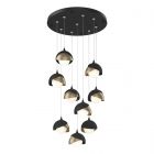Hubbardton Forge Brooklyn 9-Light Double Shade Pendant in Black, Opal Glass (GG) 131105-1042