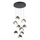 Hubbardton Forge Brooklyn 9-Light Double Shade Pendant in Black, Opal Glass (GG) 131105-1043