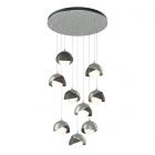 Hubbardton Forge Brooklyn 9-Light Double Shade Pendant in Vintage Platinum, Opal Glass (GG) 131105-1094