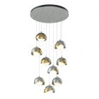 Hubbardton Forge Brooklyn 9-Light Double Shade Pendant in Vintage Platinum, Opal Glass (GG) 131105-1098