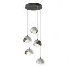 Hubbardton Forge Brooklyn 5-Light Double Shade Pendant in Natural Iron, Opal Glass (GG) 131125-1116