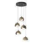 Hubbardton Forge Brooklyn 5-Light Double Shade Pendant in Natural Iron, Opal Glass (GG) 131125-1117