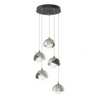 Hubbardton Forge Brooklyn 5-Light Double Shade Pendant in Natural Iron, Opal Glass (GG) 131125-1118