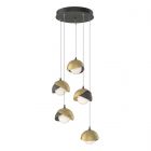 Hubbardton Forge Brooklyn 5-Light Double Shade Pendant in Natural Iron, Opal Glass (GG) 131125-1119