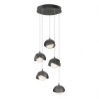 Hubbardton Forge Brooklyn 5-Light Double Shade Pendant in Natural Iron, Opal Glass (GG) 131125-1120