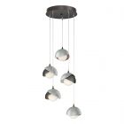 Hubbardton Forge Brooklyn 5-Light Double Shade Pendant in Ink, Opal Glass (GG) 131125-1226