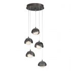 Hubbardton Forge Brooklyn 5-Light Double Shade Pendant in Ink, Opal Glass (GG) 131125-1230