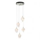 Hubbardton Forge Chrysalis 5-Light Small Crystal Pendant in Sterling, White Crystal (WP)