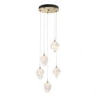 Hubbardton Forge Chrysalis 5-Light Small Crystal Pendant in Modern Brass, White Crystal (WP)
