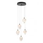 Hubbardton Forge Chrysalis 5-Light Small Crystal Pendant in Ink, White Crystal (WP)