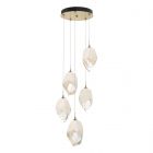 Hubbardton Forge Chrysalis 5-Light Large Crystal Pendant in Modern Brass, White Crystal (WP)