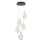 Hubbardton Forge Chrysalis 5-Light Large Crystal Pendant in Ink, White Crystal (WP)