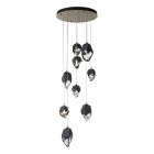 Hubbardton Forge Chrysalis 9-Light Mixed Crystal Pendant in Modern Brass, Black Crystal (BP) 131142-1039