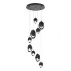Hubbardton Forge Chrysalis 9-Light Mixed Crystal Pendant in Ink, Black Crystal (BP)
