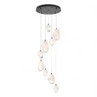 Hubbardton Forge Chrysalis 9-Light Mixed Crystal Pendant in Ink, White Crystal (WP)