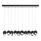 Hubbardton Forge Chrysalis 10-Light Small Crystal Pendant in White, Black Crystal (BP)