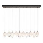 Hubbardton Forge Chrysalis 10-Light Small Crystal Pendant in Bronze, White Crystal (WP)