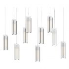 Hubbardton Forge Exos Glass 10-Light Pendant in Dark Smoke, Opal Glass (GG) 131204-1006