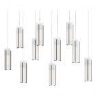 Hubbardton Forge Exos Glass 10-Light Pendant in Black, Opal Glass (GG) 131204-1010