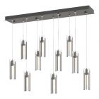 Hubbardton Forge Exos Glass 10-Light Pendant in Dark Smoke, Clear Glass (ZM) 131204-1005