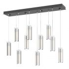 Hubbardton Forge Exos Glass 10-Light Pendant in Black, Opal Glass (GG) 131204-1008