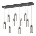 Hubbardton Forge Exos Glass 10-Light Pendant in Black, Clear Glass (ZM) 131204-1009