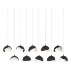 Hubbardton Forge Brooklyn 10-Light Double Shade Pendant in Black, Opal Glass (GG) 131205-1167