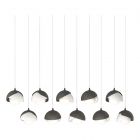 Hubbardton Forge Brooklyn 10-Light Double Shade Pendant in Natural Iron, Opal Glass (GG) 131205-1171