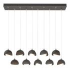 Hubbardton Forge Brooklyn 10-Light Double Shade Pendant in Natural Iron, Opal Glass (GG) 131205-1072