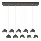 Hubbardton Forge Brooklyn 10-Light Double Shade Pendant in Natural Iron, Opal Glass (GG) 131205-1073