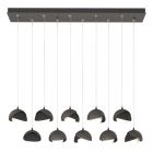 Hubbardton Forge Brooklyn 10-Light Double Shade Pendant in Natural Iron, Opal Glass (GG) 131205-1074