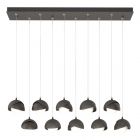 Hubbardton Forge Brooklyn 10-Light Double Shade Pendant in Natural Iron, Opal Glass (GG) 131205-1075