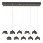 Hubbardton Forge Brooklyn 10-Light Double Shade Pendant in Natural Iron, Opal Glass (GG) 131205-1076