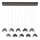 Hubbardton Forge Brooklyn 10-Light Double Shade Pendant in Natural Iron, Opal Glass (GG) 131205-1077