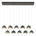 Hubbardton Forge Brooklyn 10-Light Double Shade Pendant in Natural Iron, Opal Glass (GG) 131205-1078