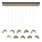 Hubbardton Forge Brooklyn 10-Light Double Shade Pendant in Soft Gold, Opal Glass (GG) 131205-1174
