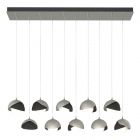 Hubbardton Forge Brooklyn 10-Light Double Shade Pendant in Sterling, Opal Glass (GG) 131205-1128