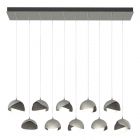Hubbardton Forge Brooklyn 10-Light Double Shade Pendant in Sterling, Opal Glass (GG) 131205-1130