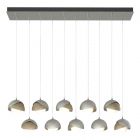 Hubbardton Forge Brooklyn 10-Light Double Shade Pendant in Sterling, Opal Glass (GG) 131205-1132