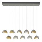 Hubbardton Forge Brooklyn 10-Light Double Shade Pendant in Sterling, Opal Glass (GG) 131205-1134
