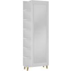 Manhattan Comfort Minetta 14-Pair Mid Century Shoe Closet in White