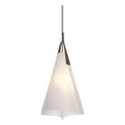 Hubbardton Forge Mobius Tall Pendant in Bronze, Spun Frost (SH)